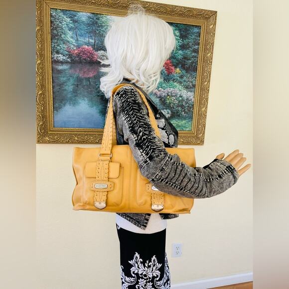 MICHAEL KORS caramel leather whipstitch shoulder bag tote - Picture 5 of 10